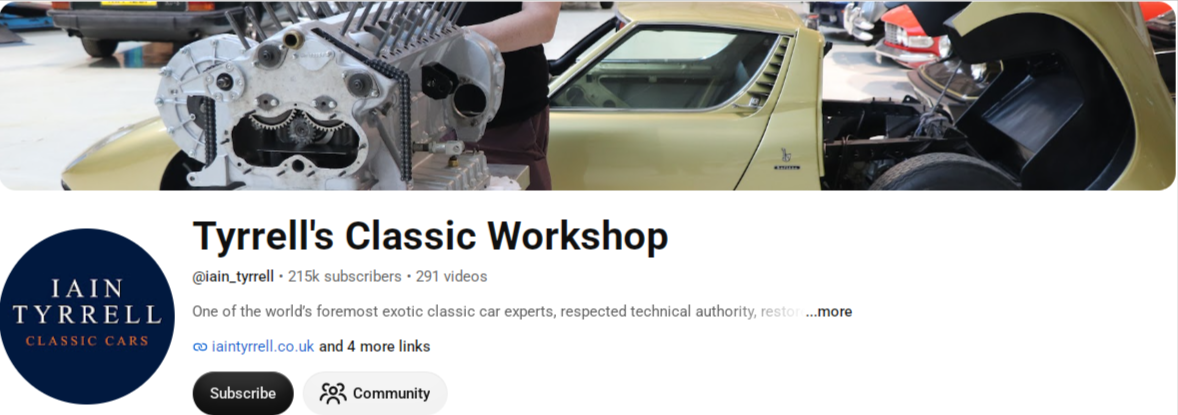 Tyrrell's Classic Workshop channel thumbnail